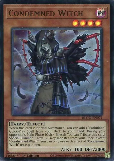 Condemned Witch BLGG-EN071 Yu-Gi-Oh card from Battles of Legend: Glorious Gallery