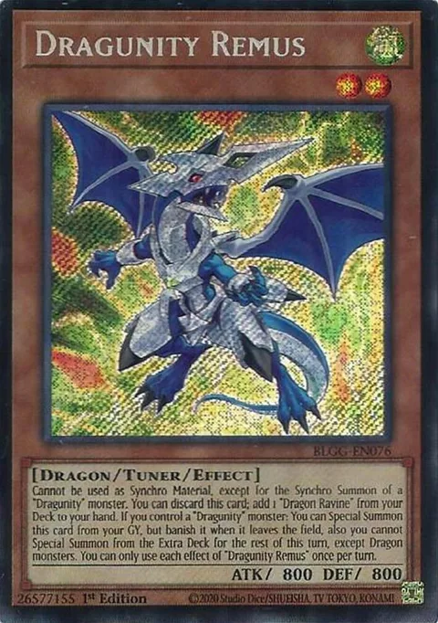 Dragunity Remus BLGG-EN076 Yu-Gi-Oh card from Battles of Legend: Glorious Gallery