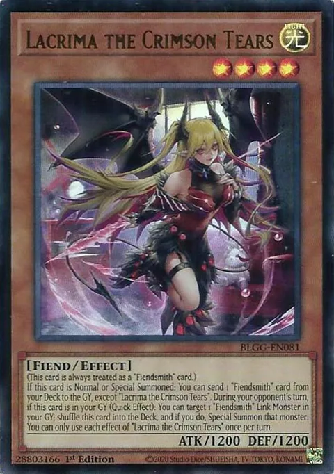 Lacrima the Crimson Tears BLGG-EN081 Yu-Gi-Oh card from Battles of Legend: Glorious Gallery