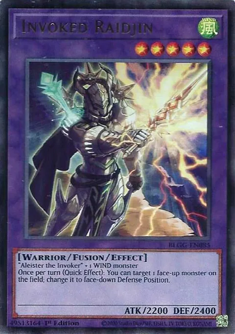 Invoked Raidjin BLGG-EN085 Yu-Gi-Oh card from Battles of Legend: Glorious Gallery