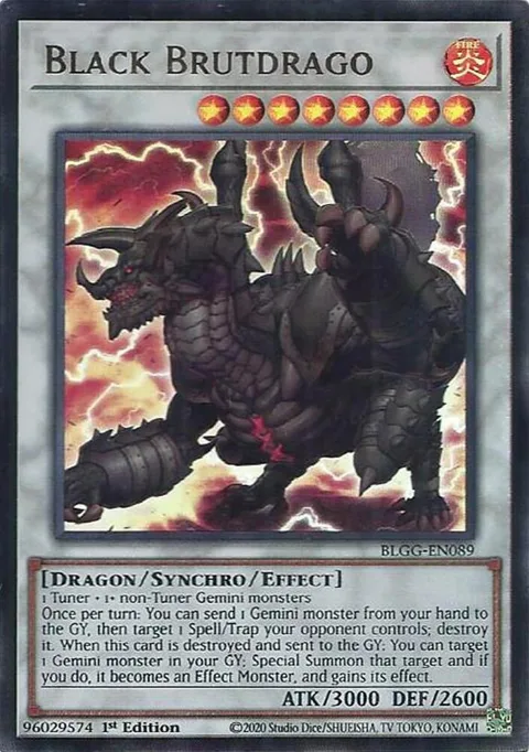Black Brutdrago BLGG-EN089 Yu-Gi-Oh card from Battles of Legend: Glorious Gallery
