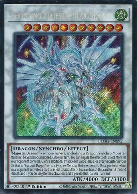 Shooting Majestic Star Dragon BLGG-EN092 Yu-Gi-Oh card from Battles of Legend: Glorious Gallery
