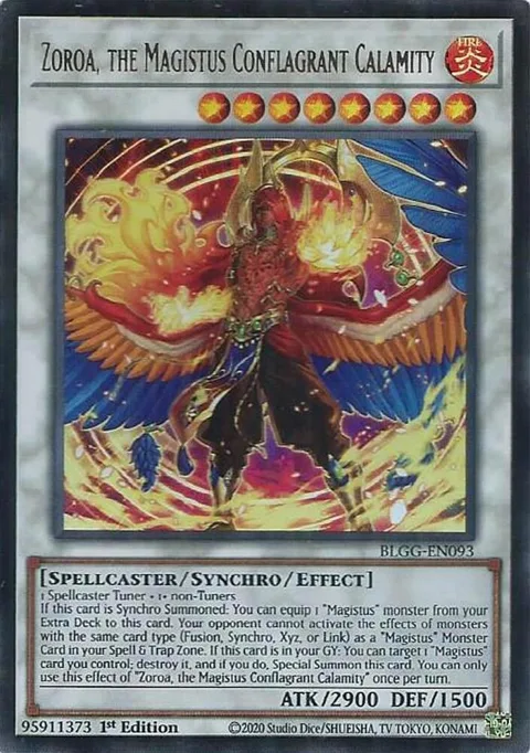 Zoroa, the Magistus Conflagrant Calamity BLGG-EN093 Yu-Gi-Oh card from Battles of Legend: Glorious Gallery