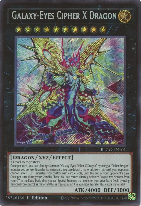Galaxy-Eyes Cipher X Dragon BLGG-EN101 Yu-Gi-Oh card from Battles of Legend: Glorious Gallery