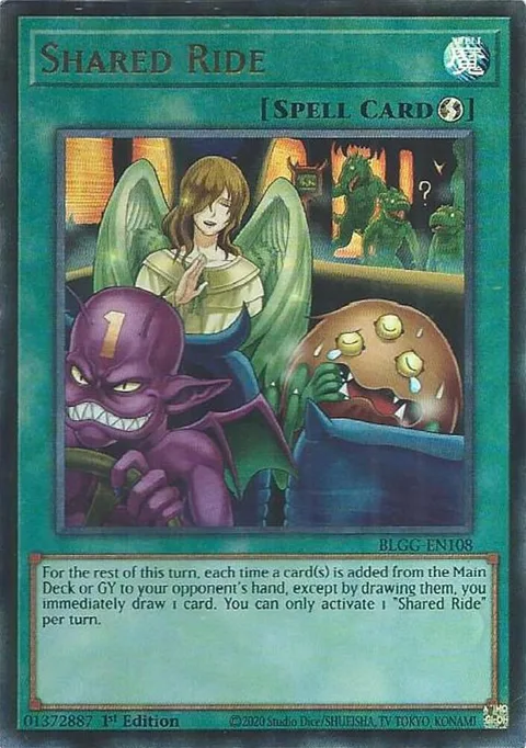 Shared Ride BLGG-EN108 Yu-Gi-Oh card from Battles of Legend: Glorious Gallery