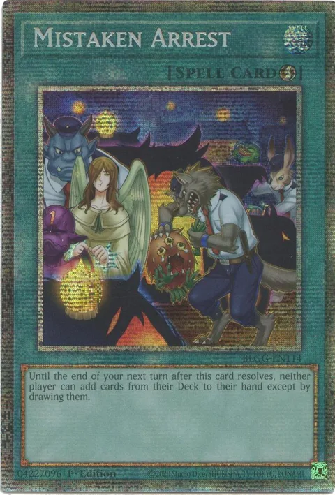 Mistaken Arrest Starlight Rare BLGG-EN114 Yu-Gi-Oh card from Battles of Legend: Glorious Gallery