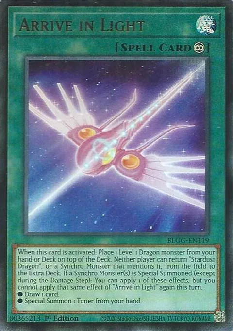 Arrive in Light BLGG-EN119 Yu-Gi-Oh card from Battles of Legend: Glorious Gallery