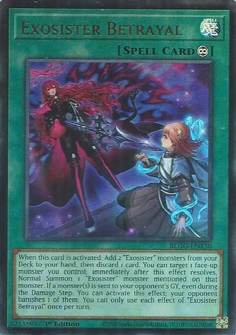 Exosister Betrayal BLGG-EN130 Yu-Gi-Oh card from Battles of Legend: Glorious Gallery