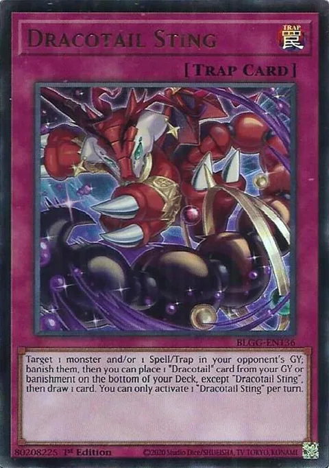 Dracotail Sting BLGG-EN136 Yu-Gi-Oh card from Battles of Legend: Glorious Gallery