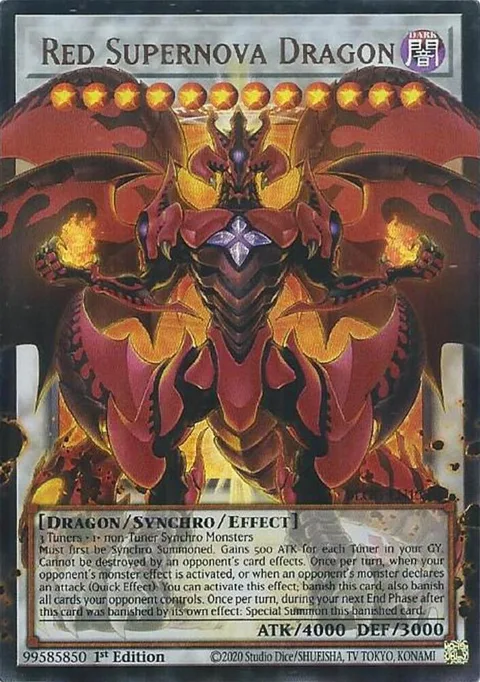Red Supernova Dragon BLGG-EN139 Yu-Gi-Oh card from Battles of Legend: Glorious Gallery