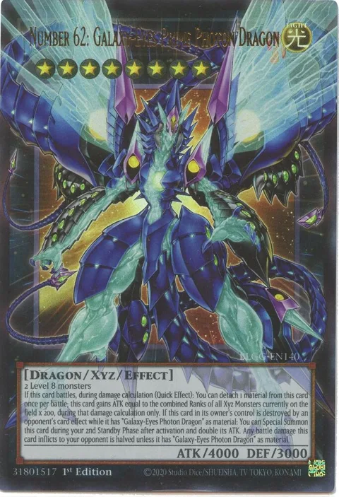 Number 62: Galaxy-Eyes Prime Photon Dragon BLGG-EN140 Yu-Gi-Oh card from Battles of Legend: Glorious Gallery