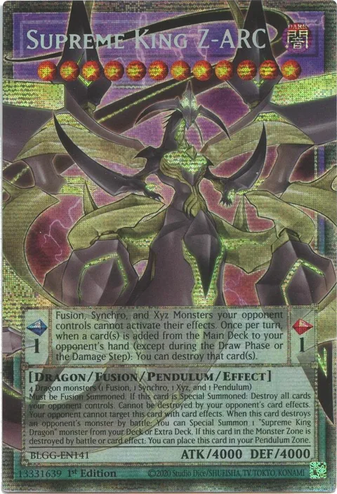 Supreme King Z-ARC Starlight Rare BLGG-EN141 Yu-Gi-Oh card from Battles of Legend: Glorious Gallery