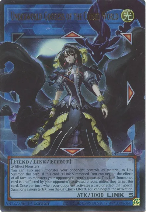 Underworld Goddess of the Closed World BLGG-EN144 Yu-Gi-Oh card from Battles of Legend: Glorious Gallery