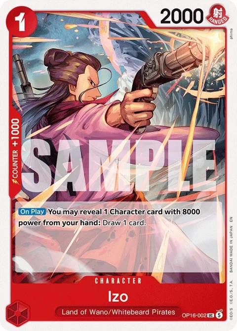 Izo OP16-002 One Piece card from The Time of Battle