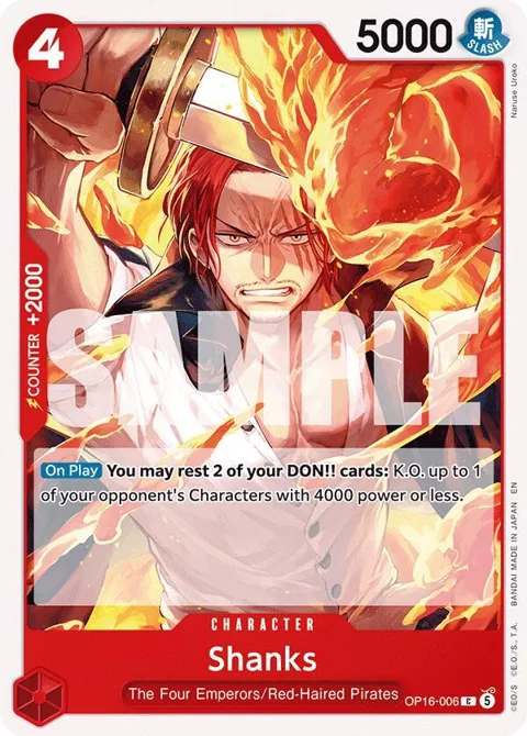 Shanks OP16-006 One Piece card from The Time of Battle