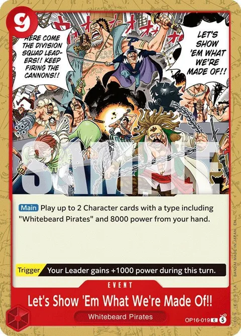 Let's Show 'Em What We're Made Of!! OP16-019 One Piece card from The Time of Battle