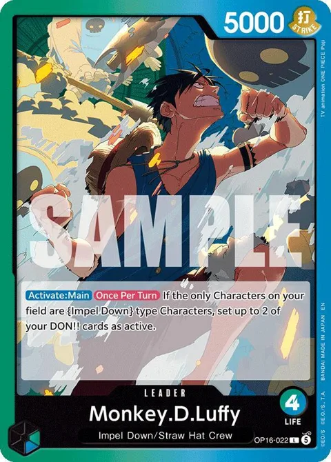 Monkey.D.Luffy OP16-022 One Piece card from The Time of Battle
