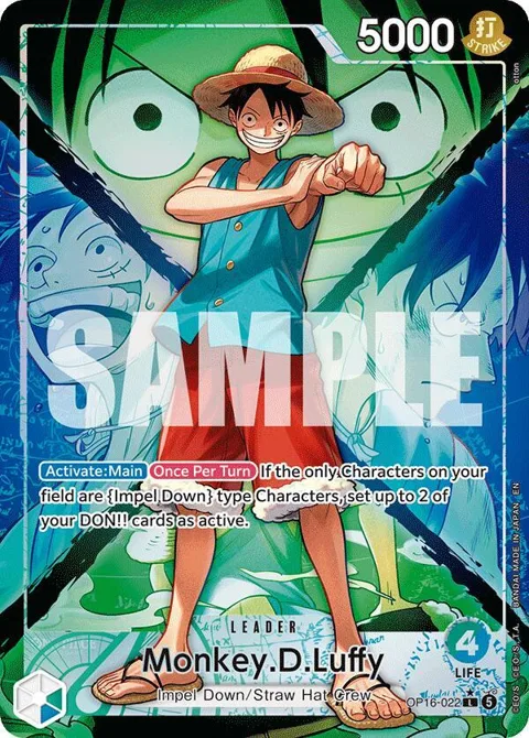 Monkey.D.Luffy Alt Art OP16-022 One Piece card from The Time of Battle