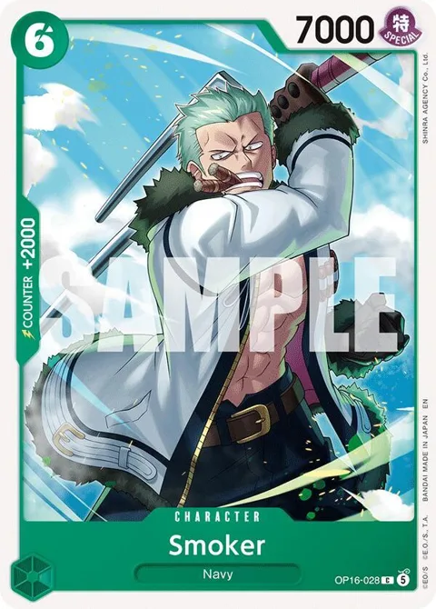 Smoker OP16-028 One Piece card from The Time of Battle