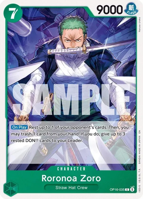 Roronoa Zoro OP16-035 One Piece card from The Time of Battle