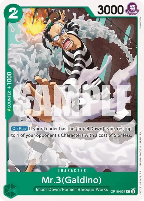 Mr.3 Galdino OP16-037 One Piece card from The Time of Battle