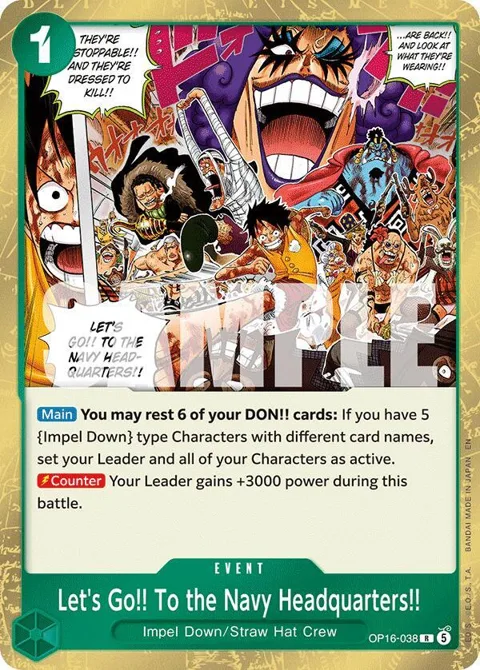 Let's Go!! To the Navy Headquarters.. OP16-038 One Piece card from The Time of Battle