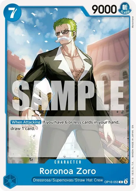 Roronoa Zoro OP16-053 One Piece card from The Time of Battle