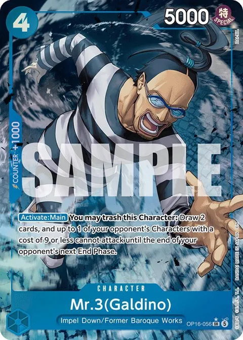 Mr.3 Galdino Alt Art OP16-056 One Piece card from The Time of Battle