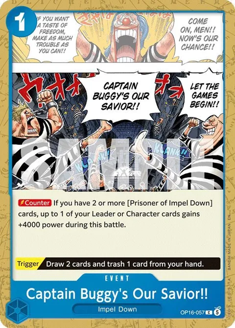 Captain Buggy's Our Savior!! OP16-057 One Piece card from The Time of Battle