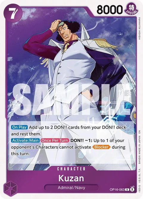 Kuzan OP16-063 One Piece card from The Time of Battle