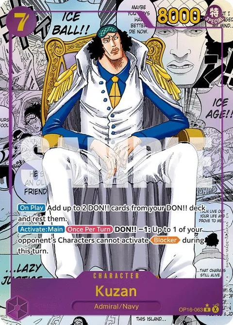 Kuzan Manga OP16-063 One Piece card from The Time of Battle