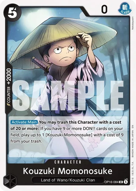 Kouzuki Momonosuke OP16-084 One Piece card from The Time of Battle