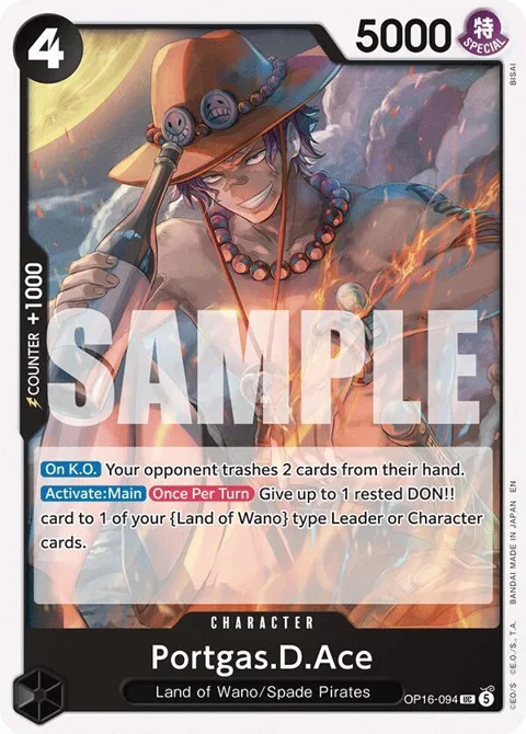 Portgas.D.Ace OP16-094 One Piece card from The Time of Battle