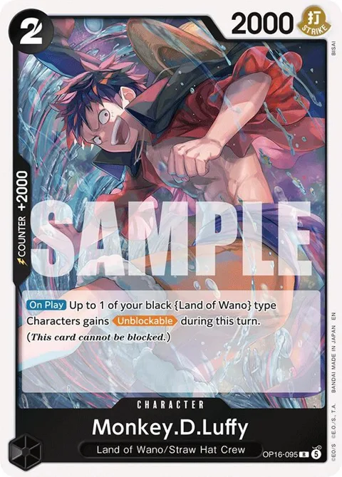 Monkey.D.Luffy OP16-095 One Piece card from The Time of Battle