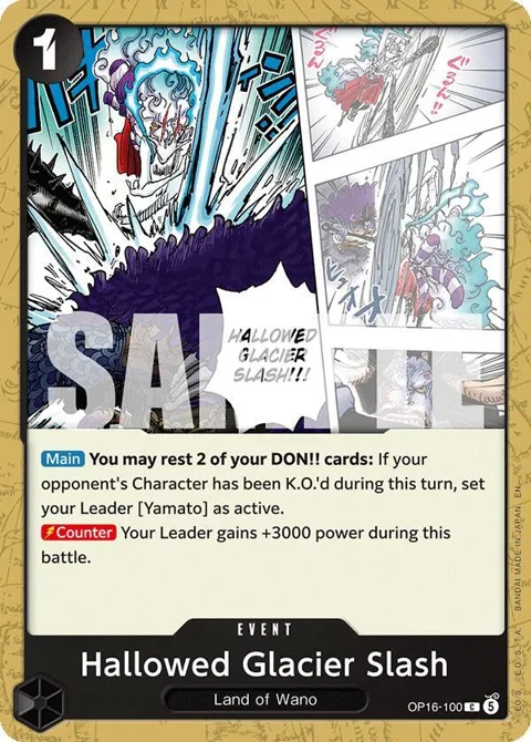 Hallowed Glacier Slash OP16-100 One Piece card from The Time of Battle