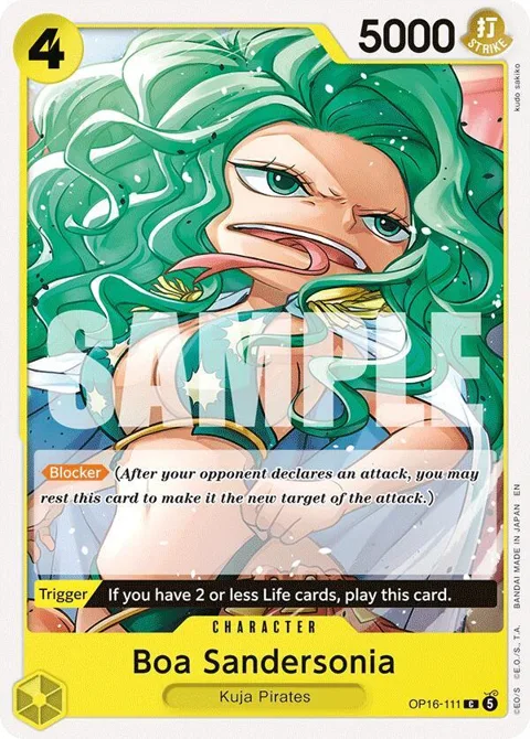 Boa Sandersonia OP16-111 One Piece card from The Time of Battle
