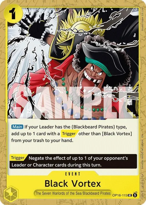 Black Vortex OP16-115 One Piece card from The Time of Battle