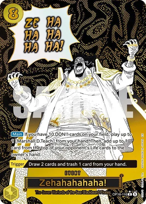 Zehahahahaha! Alt Art OP16-116 One Piece card from The Time of Battle