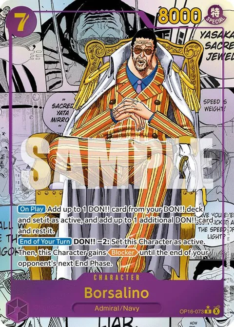 Borsalino Manga OP16-073 One Piece card from The Time of Battle