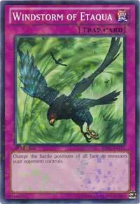 Windstorm of Etaqua Mosaic Rare BP02-EN177 Yu-Gi-Oh card from Battle Pack 2: War of the Giants