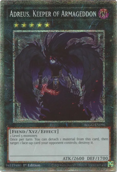 Adreus, Keeper of Armageddon Starlight Rare BLGG-EN096 Yu-Gi-Oh card from Battles of Legend: Glorious Gallery