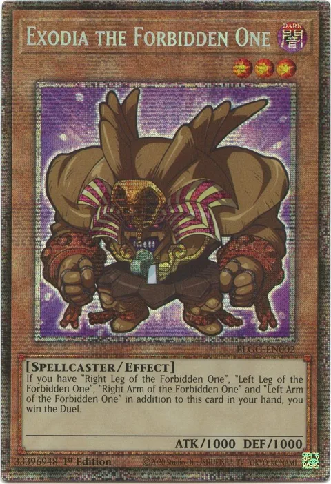 Exodia the Forbidden One Starlight Rare BLGG-EN002 Yu-Gi-Oh card from Battles of Legend: Glorious Gallery