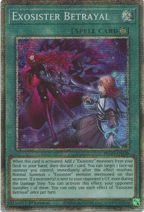 Exosister Betrayal Starlight Rare BLGG-EN130 Yu-Gi-Oh card from Battles of Legend: Glorious Gallery