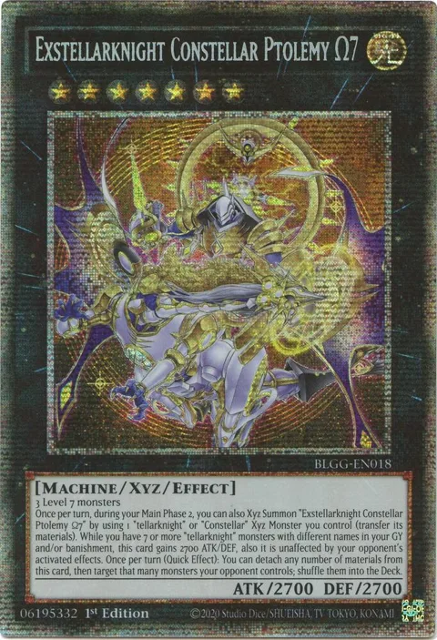 Exstellarknight Constellar Ptolemy Omega 7 Starlight Rare BLGG-EN018 Yu-Gi-Oh card from Battles of Legend: Glorious Gallery