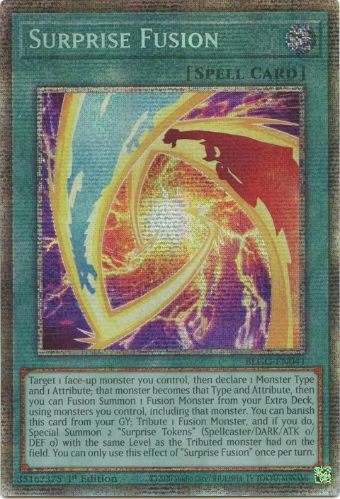 Surprise Fusion Starlight Rare BLGG-EN041 Yu-Gi-Oh card from Battles of Legend: Glorious Gallery