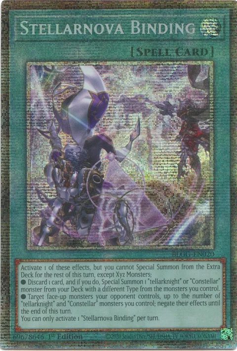 Stellarnova Binding Starlight Rare BLGG-EN020 Yu-Gi-Oh card from Battles of Legend: Glorious Gallery