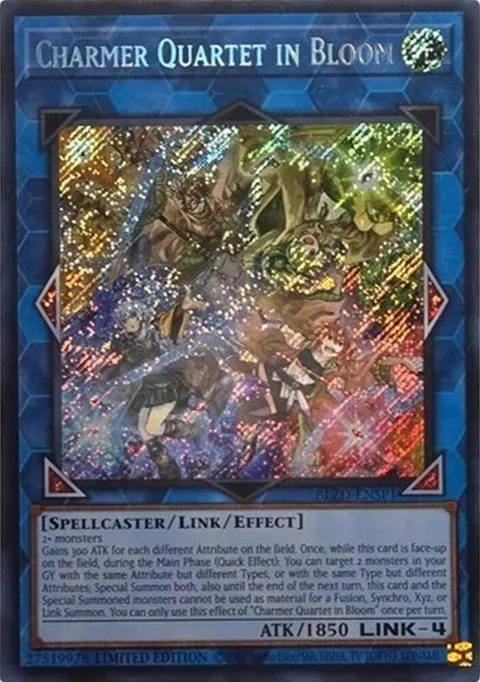 Charmer Quartet in Bloom Secret Rare BLZD-ENSP1 Yu-Gi-Oh card from Blazing Dominion