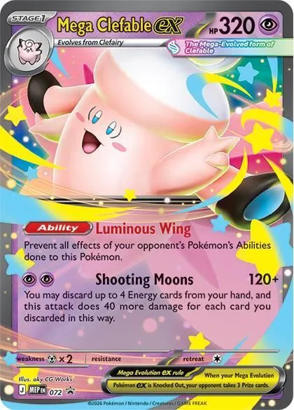 Mega Clefable ex #072 Holofoil Pokémon card from Mega Evolution Promo