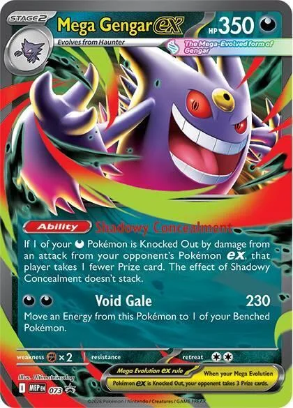 Mega Gengar ex #073 Holofoil Pokémon card from Mega Evolution Promo