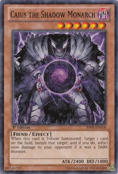 Caius the Shadow Monarch Starfoil BP01-EN018 Unlimited Yu-Gi-Oh card from Battle Pack: Epic Dawn